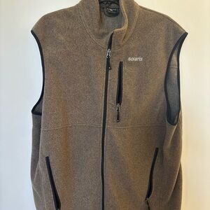 Solaris Men's Fleece Zip Up Vest Jacket, Brown, XL